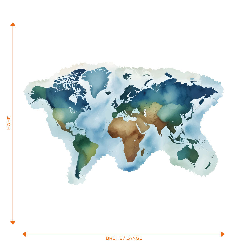 Aquarell Weltkarte